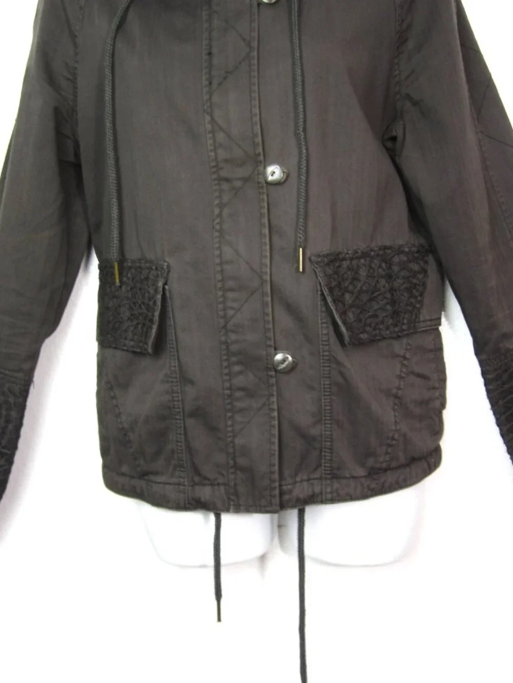 Anthropologie Sz S Hei Hei Faroe Cropped Anorak Utility Jacket Gray Brown